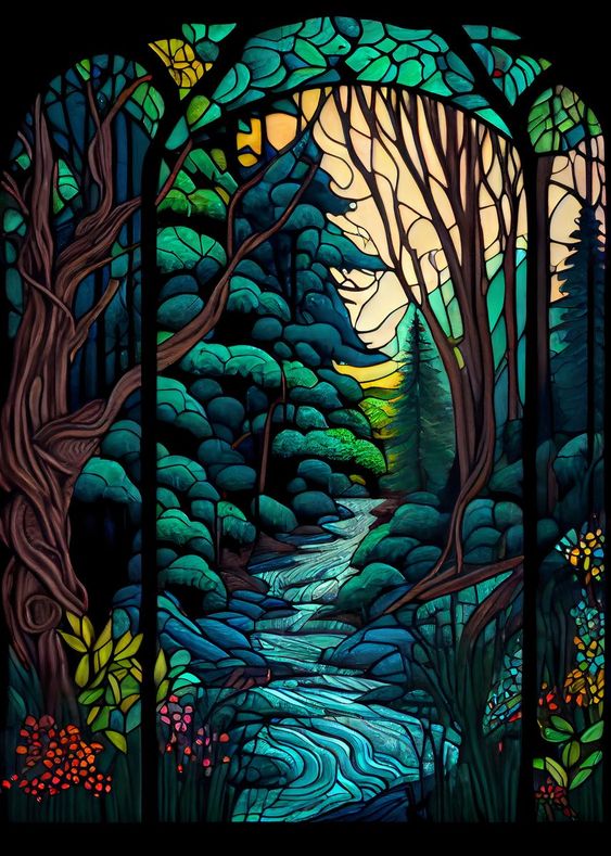 Витражные обои