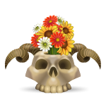 Цветочная композиция в черепе антилопы 