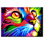 Современный портерт "Неоновая кошка"