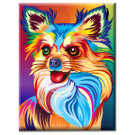 Современный портерт "Неоновая собачка"