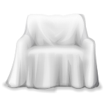 Белый стул с драпировкой 