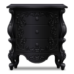 Черная тумбочка в стиле рококо 