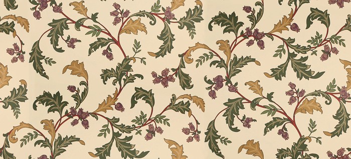 Жёлто-зелено-красные растительные узоры