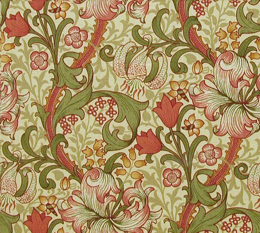 Жёлто-зелено-красные растительные узоры #2