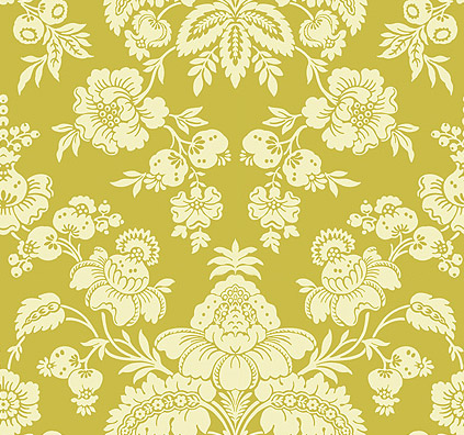 Зелено-палевые растительные узоры